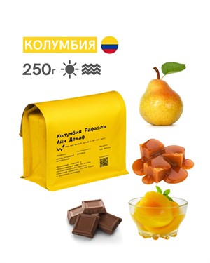 {{photo.Alt || photo.Description || 'Кофе в зернах Колумбия Рафаэль Айя Декаф под фильтр, Сварщица Екатерина, 250 г'}}